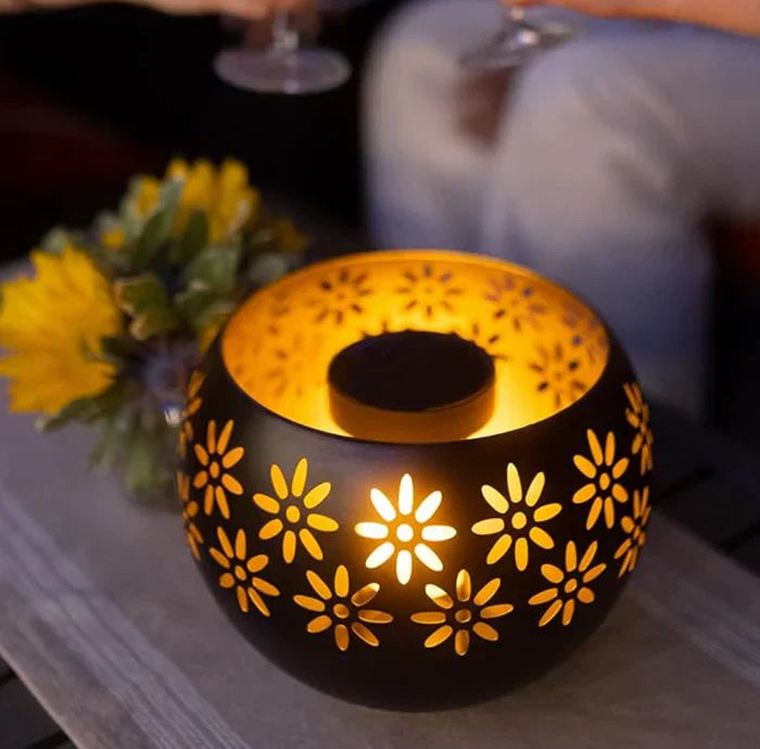 Skorter | Flower Pattern Candle Lamp – Decorative LED Table Lamp for Stylish Lighting