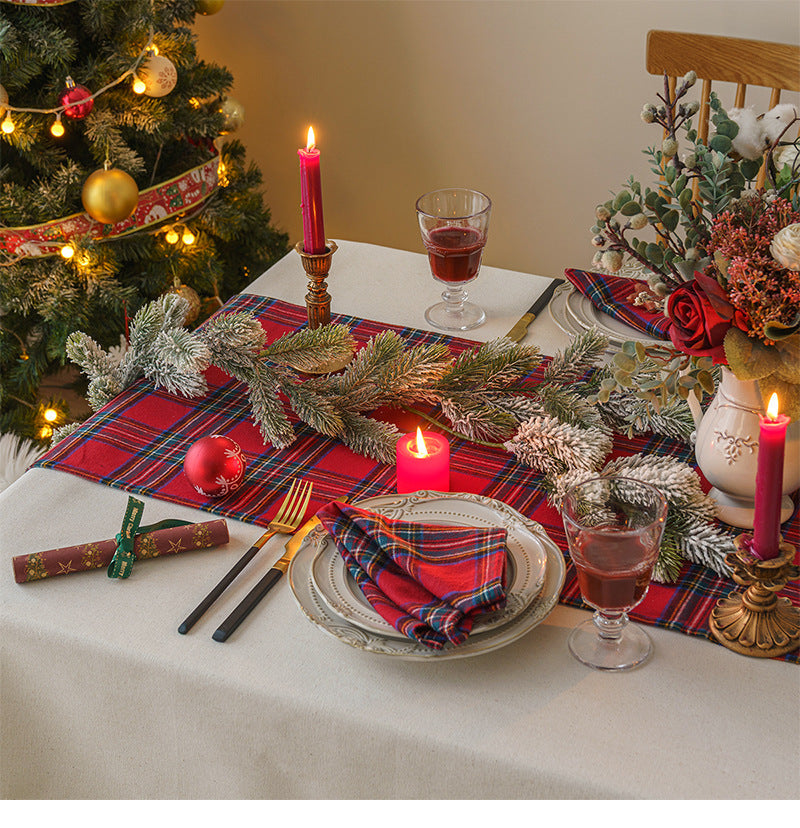 Skorter | Christmas Party Traditional Scottish Check Pattern Tablecloth