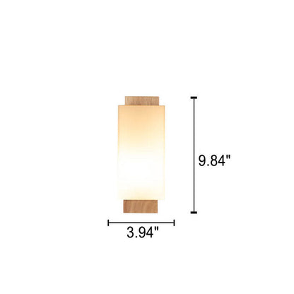 Skorter | Modern minimalist solid wood square glass column 1-light wall sconces lamp
