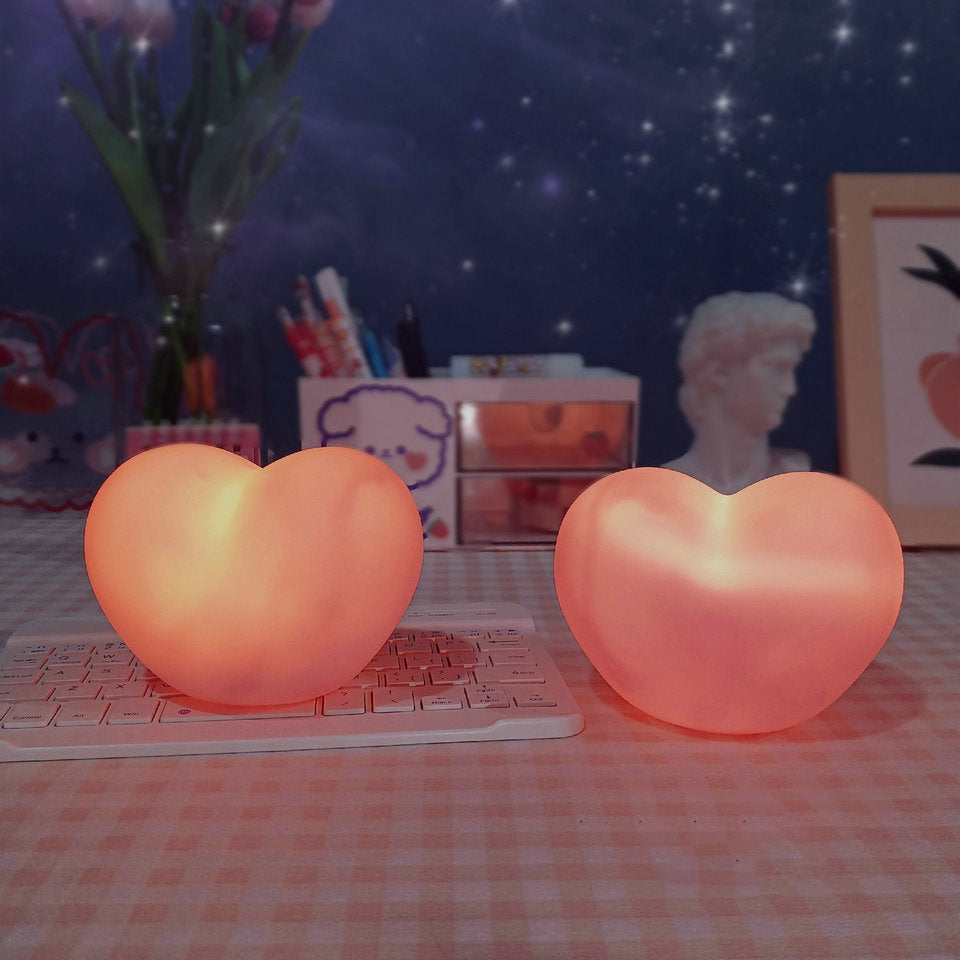Skorter | LuvSphere Silicone LED Night Light | Heart-Shaped Design | Table Lamp | Warm Mood Light | Decorative