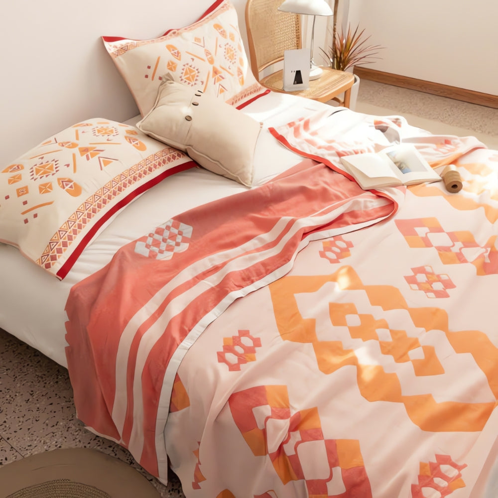 Skorter | Chevron Design Four-Layer Cotton Blanket