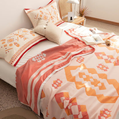 Skorter | Chevron Design Four-Layer Cotton Blanket