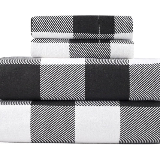 Skorter | 4-piece: Kathy Ireland 100% Turkish cotton flannel bedding