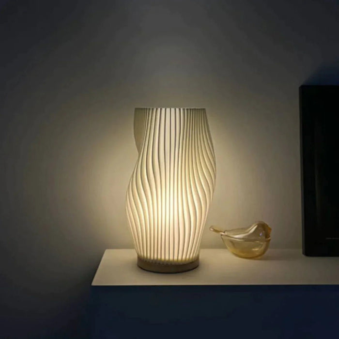 Skorter | Wavecrest Table Lamp – Soft Glow Designer Lamp with Dimmable Warm & Natural White Light