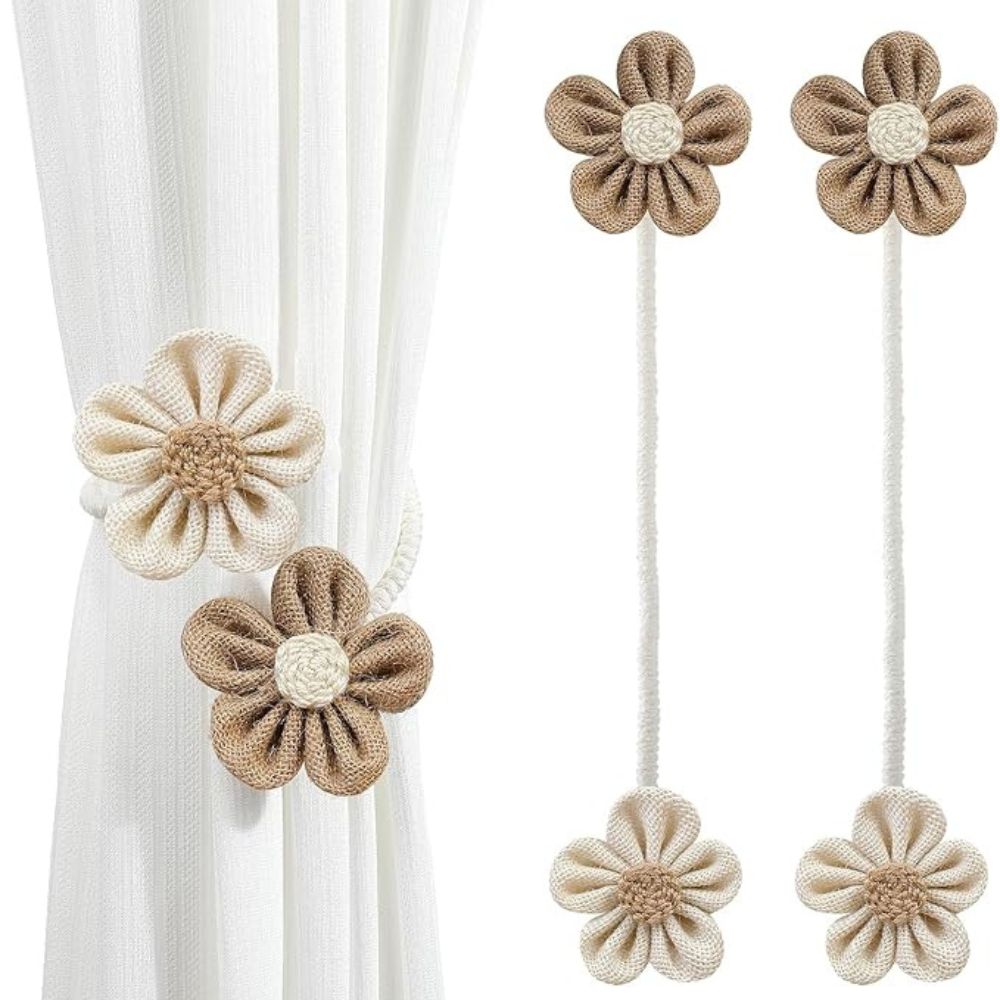 Skorter | Floral Hemp Curtain Tie Back | 2Pcs Set