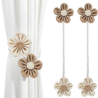 Skorter | Floral Hemp Curtain Tie Back | 2Pcs Set