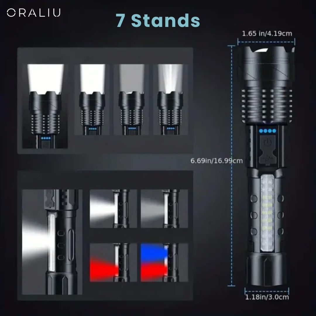 Skorter | Zoomable LED Flashlight – 3KM Range, Ultra Bright & Durable