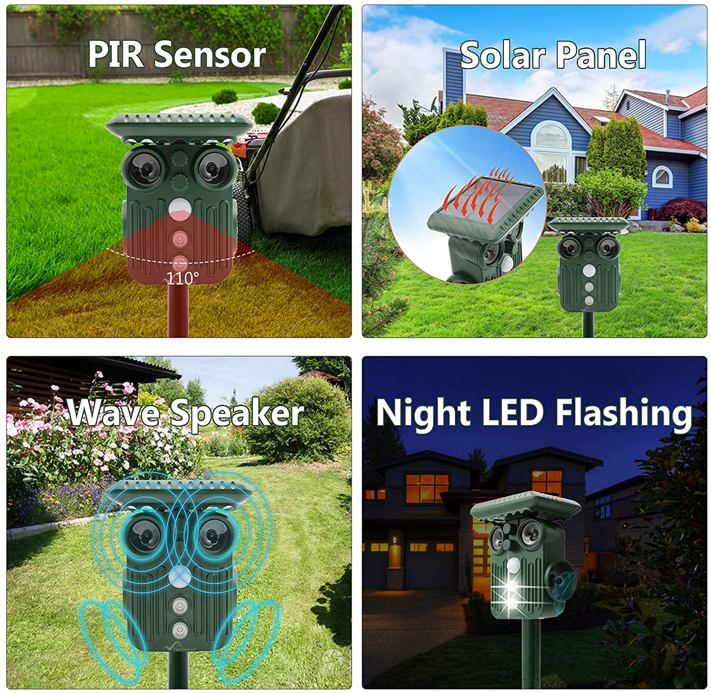Skorter | Ultrasonic Solar Deer Repeller | 5 Adjustable Modes. Waterproof & Eco-Friendly for Home Gardens and Yards