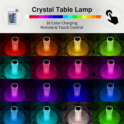 Skorter | CrystalBloom - Adjustable RGB Table Lamp with USB Rechargeable Lithium Battery and Flower Design