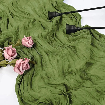 Skorter | 10 pieces voile cheese cloth table runner semi-transparent gauze dining table decoration for wedding party, wedding arch draping cloth