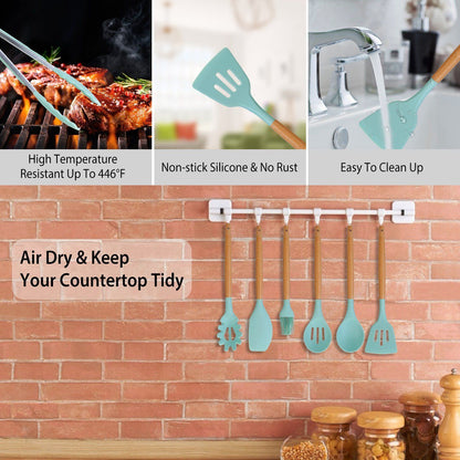 Skorter | 11-Pieces: Silicone Kitchen Utensils Set