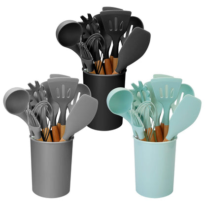 Skorter | 11-Pieces: Silicone Kitchen Utensils Set