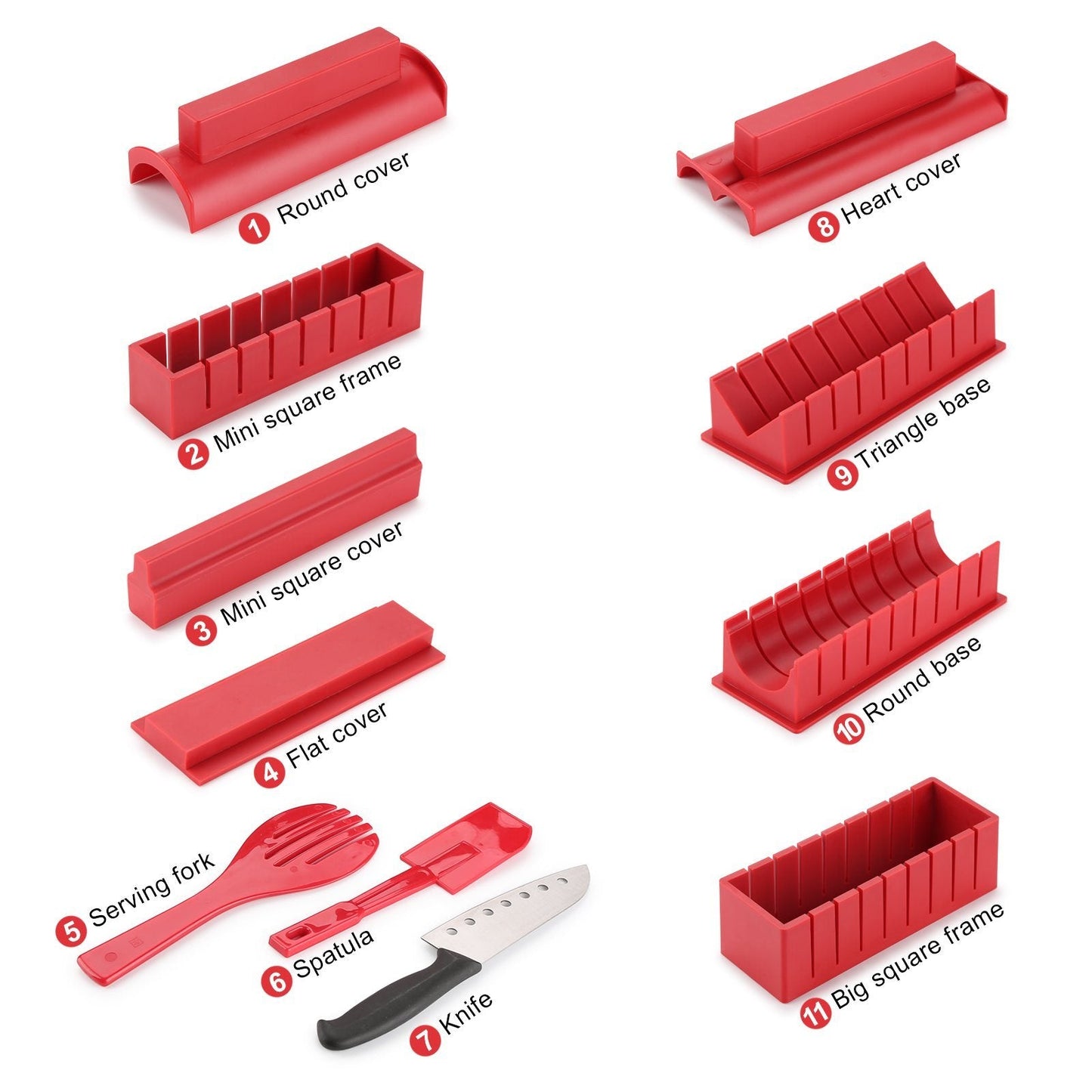 Skorter | 11-piece: Sushi Maker Set Sushi Rolls with high-quality Sushi Knife