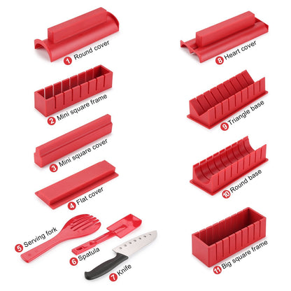 Skorter | 11-piece: Sushi Maker Set Sushi Rolls with high-quality Sushi Knife