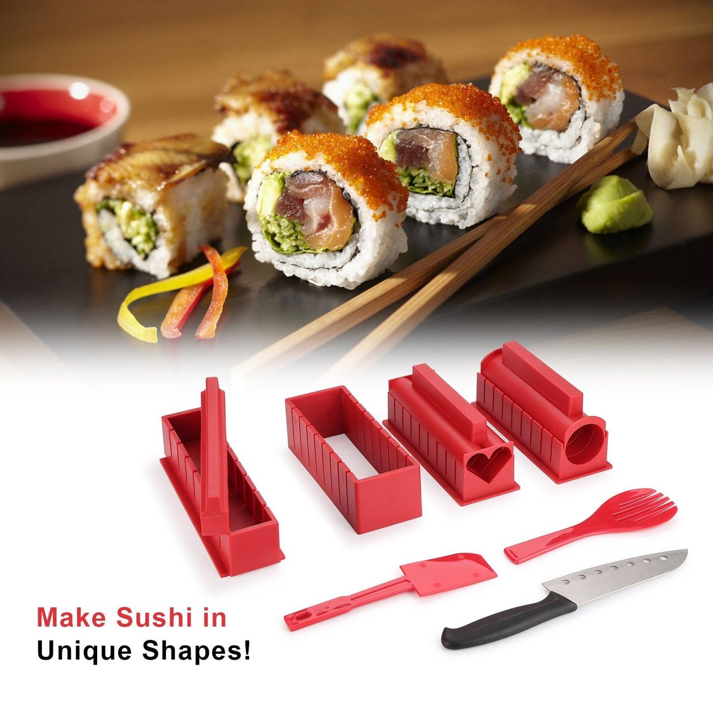 Skorter | 11-piece: Sushi Maker Set Sushi Rolls with high-quality Sushi Knife