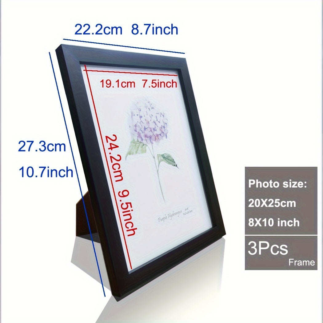 Skorter | 3-part Wooden Picture Frame - Classic Picture Frame for Wall and Table Decoration, Perfect for Parties and Gifts