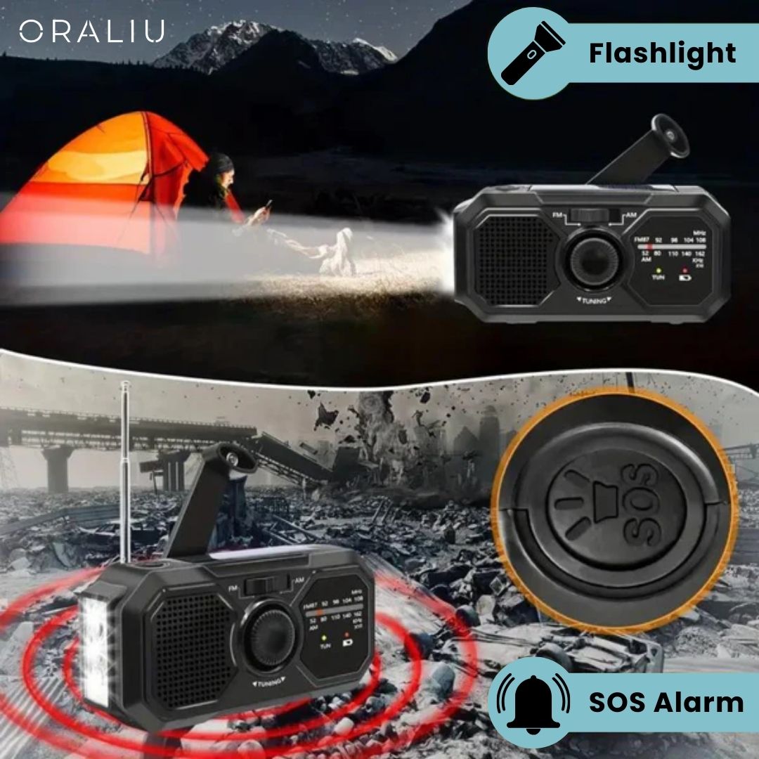 Skorter | Portable Emergency Radio – Solar & Hand Crank Powered