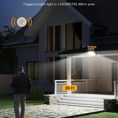 Skorter | 113 LED Cool White Floodlight Solar Motion Sensor Light