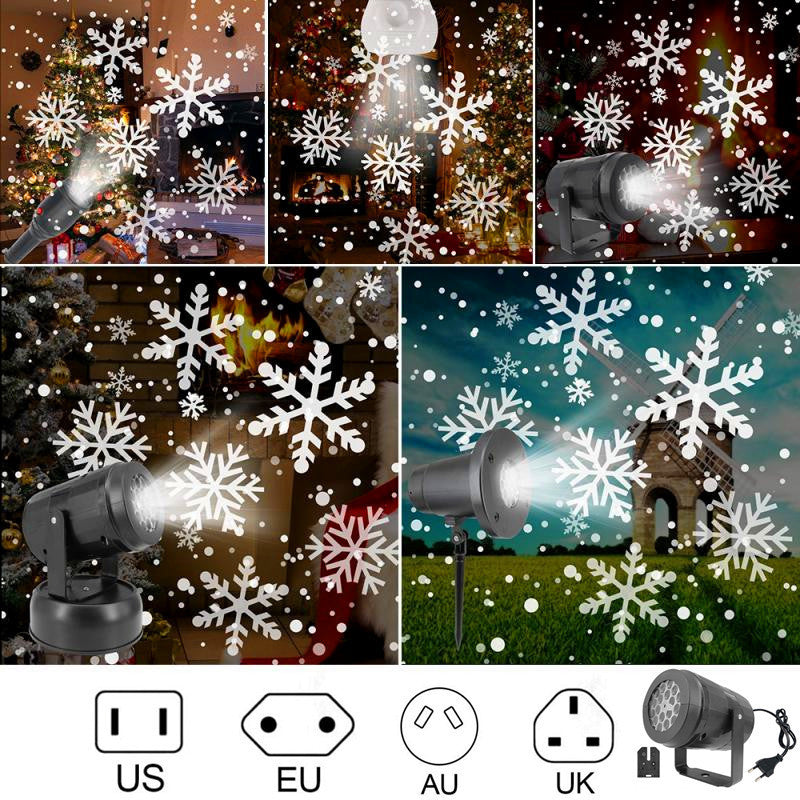 Skorter | LED Christmas Projector Snowflake Light Show – Waterproof Outdoor Lamp with 16 Patterns