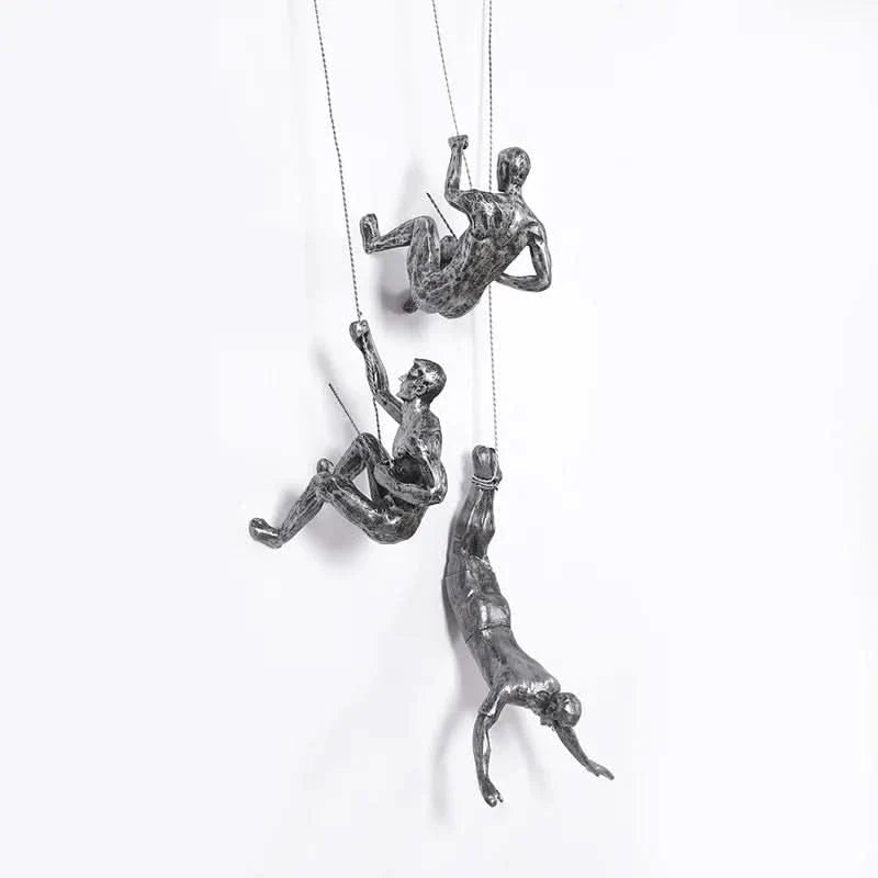 Skorter | Climbing Man Wall Sculpture Set – Modern Resin Art