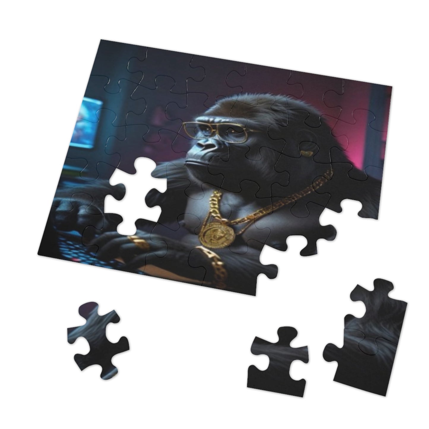 Skorter | Cool Blinged-Out Gorilla Puzzle (30, 110, 252, 500 Pieces)