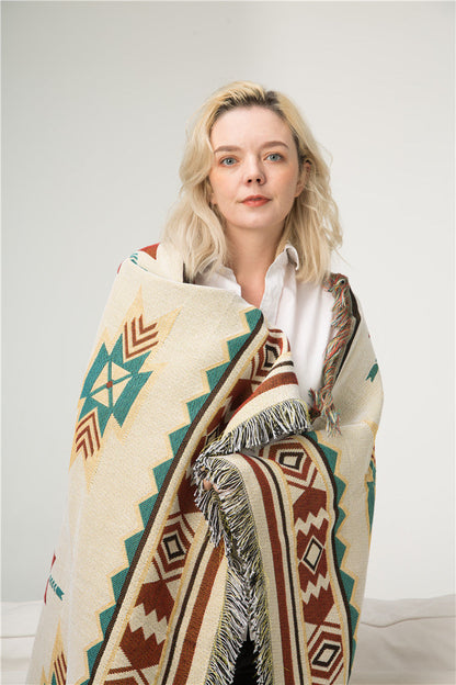 Skorter | National Style woven Casual Blanket Fabric Blanket Cover Blanket