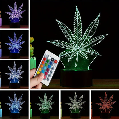 Skorter | Hemp Leaf - 3D Night Lamp Acrylic Table Lamp