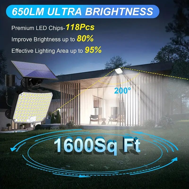 Skorter | 118 LED solar motion sensor floodlight with remote control