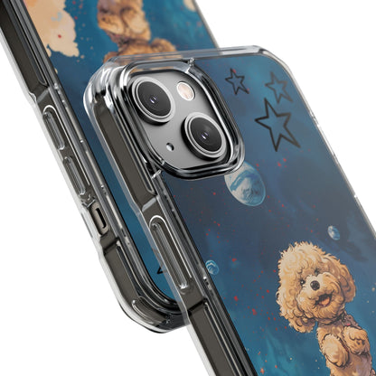 Skorter | Fluff's - Pookie Poodle Floating in Space Magnetic Clear Case for iPhone Series