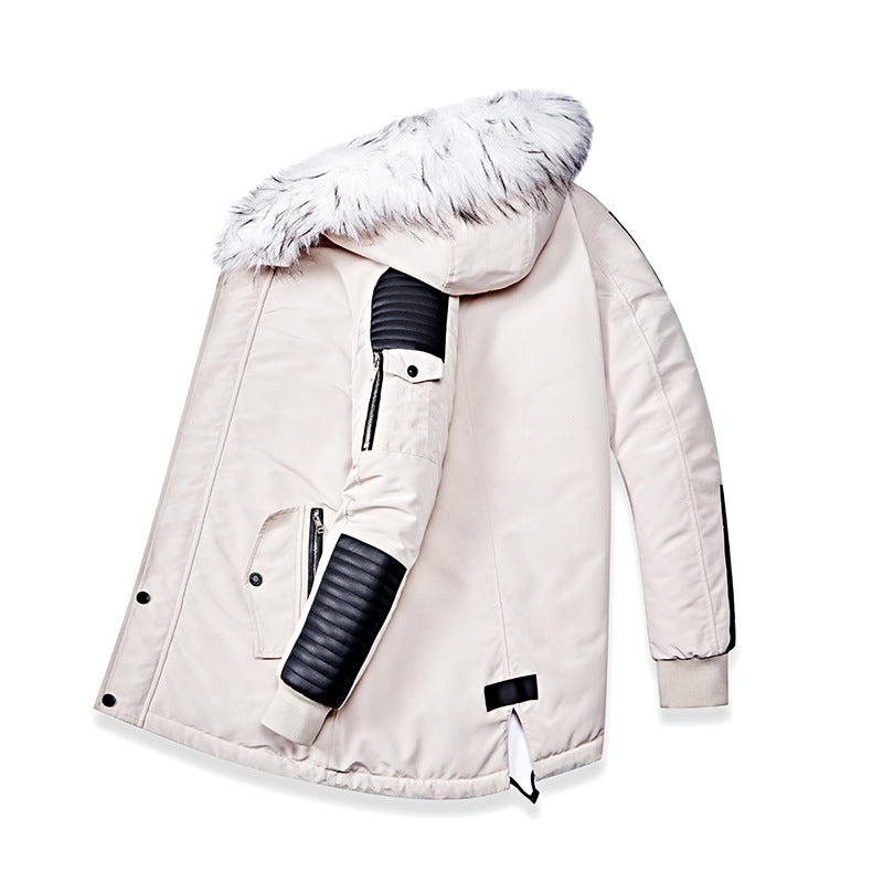 Men's winter jacket with removable faux fur collar and versatile pockets Skorter