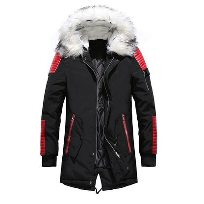 Men's winter jacket with removable faux fur collar and versatile pockets Skorter