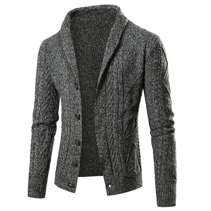 Men's cardigan with modern cable pattern and stylish shawl collar Skorter