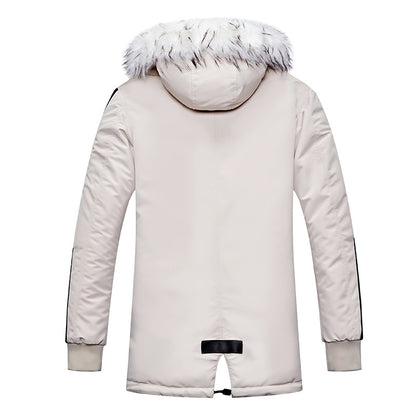 Men's winter jacket with removable faux fur collar and versatile pockets Skorter