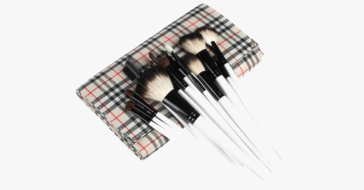 Skorter | Complete professional makeup brush set with 20 brushes and a case
