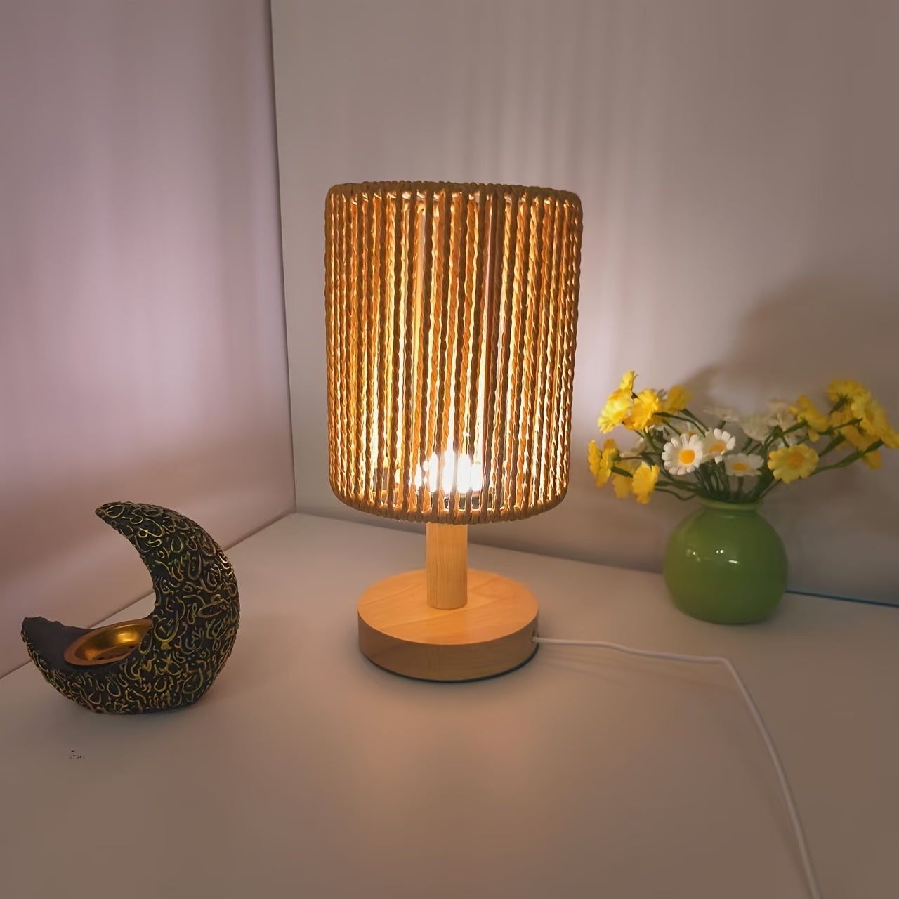 Skorter | BarrelGlow - Three Desk Lamp with Striped Pattern