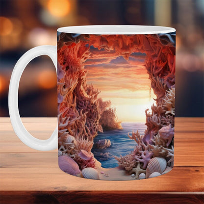 skorter | 3d Ocean Beach Breakthrough Theme Coffee Mug