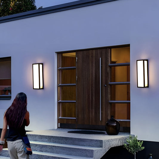 Skorter | Rectangular LED waterproof motion sensor black contemporary wall lamp