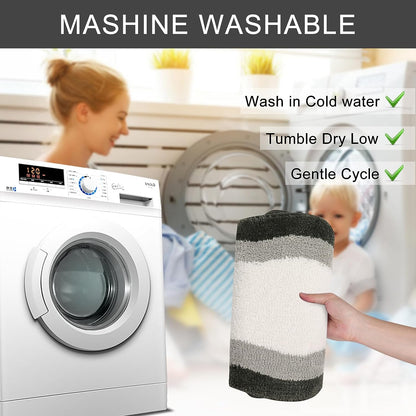 Skorter | Black Gradient Bath Mats, Carpet for Bathrooms, Cute Non-Slip Irregular Carpet for Shower Room