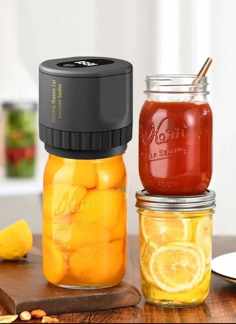 Skorter | Cordless Mason Jar Vacuum Sealer Kit – Wide Mouth Food Preservation System with Airtight Electric Seal