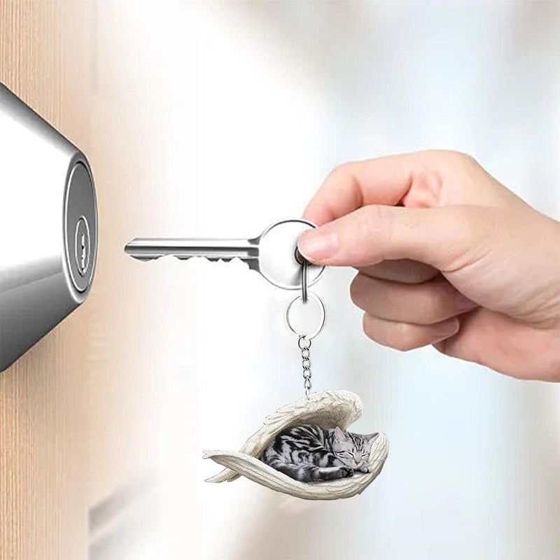 Skorter | Acrylic Cat Angel Keychain