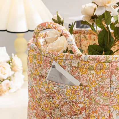 Skorter | Floral Canvas Storage Basket for Home Organization