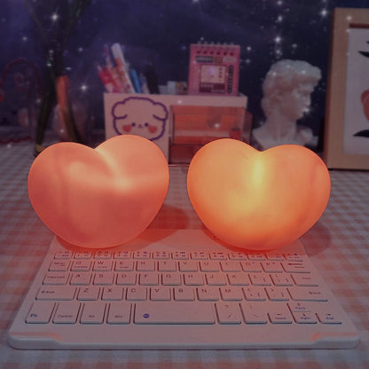 Skorter | LuvSphere Silicone LED Night Light | Heart-Shaped Design | Table Lamp | Warm Mood Light | Decorative