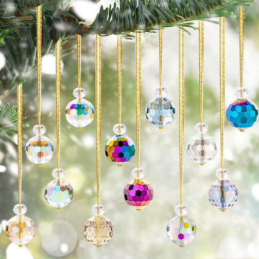 Skorter | 12 Pcs - Christmas Crystal Ball Hanging Ornament