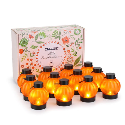 Skorter | 12-Pack: LED Pumpkin Tealights Smoke-Free Candles