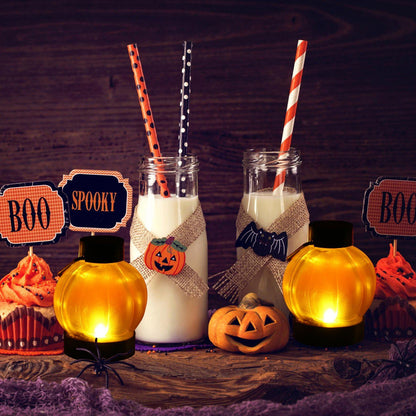 Skorter | 12-Pack: LED Pumpkin Tealights Smoke-Free Candles