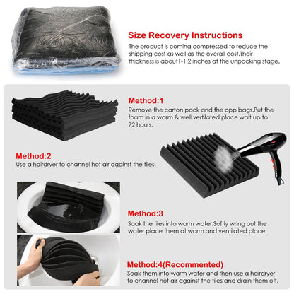 Skorter | 12-Pack: Soundproof padding acoustic foam panels
