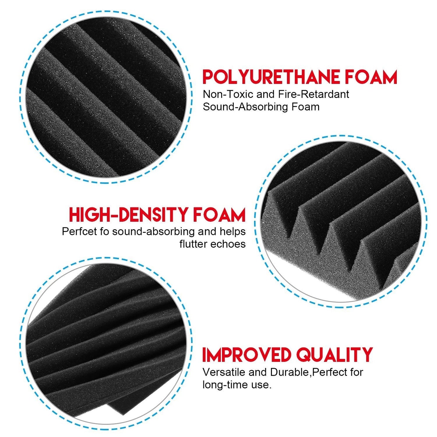 Skorter | 12-Pack: Sound-absorbing Padding Soundproof Foam