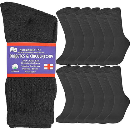 Skorter | 12-Pack: Catull Non-Binding Diabetic and Circulation Crew Socks