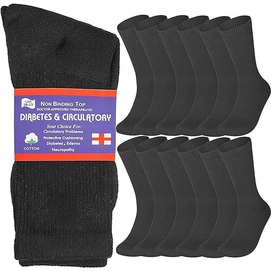 Skorter | 12-Pack: Catull Non-Binding Diabetic and Circulation Crew Socks