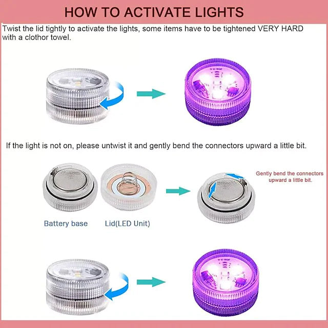Skorter | 12-Piece: LED RGB Diving Light Remote Control Decorative Light